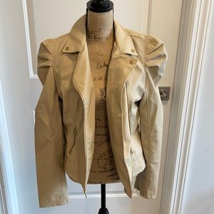 Beige leather jacket